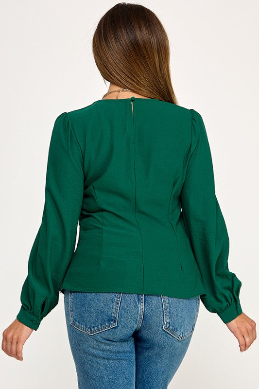Green Peplum Top (Leer descripción)