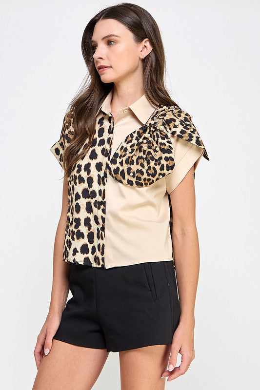 Pre-order Sept 21 Animal Print Color Block See Shirt