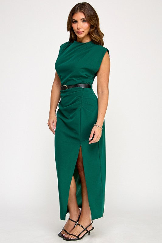 Pre-order Oct 15 Green Belted Midi Dress
