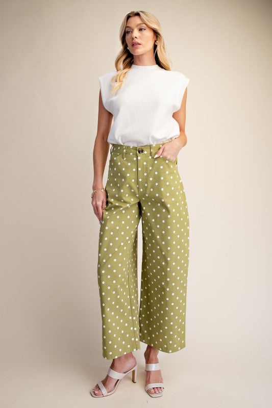 Olive Stretch Barrel Pant