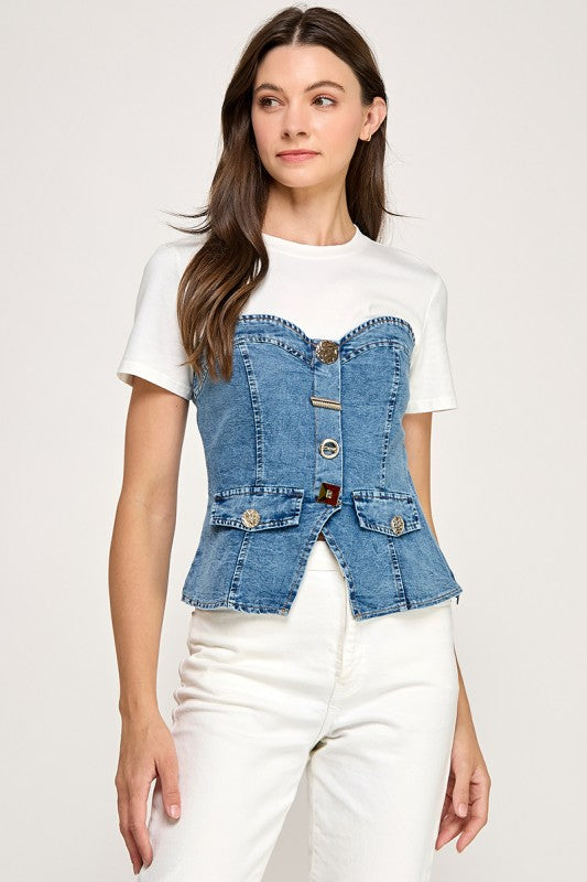 White Corset T-Shirt (corre peq)