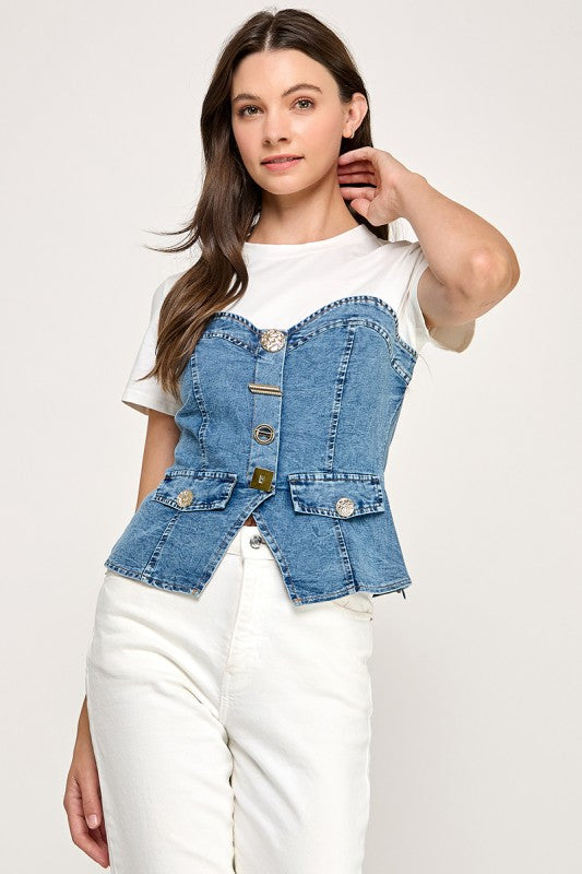 White Corset T-Shirt (corre peq)