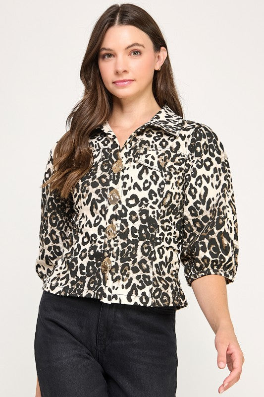 Animal Print Top - Jacket
