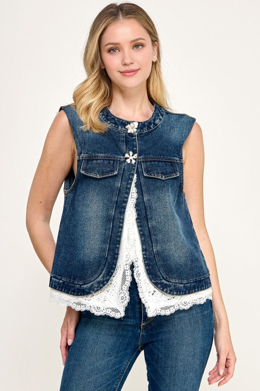 Pre-order Agosto 17 Dark Denim  Vest