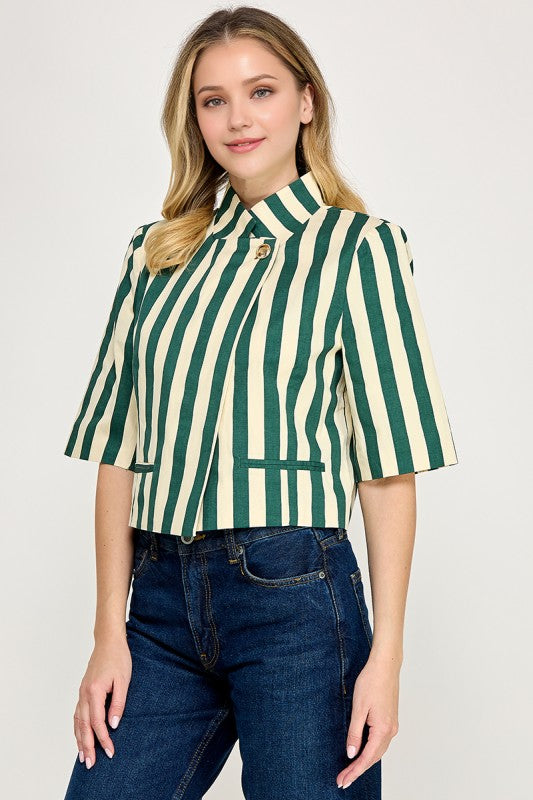 Pre-order Sept 21 Green Vertical Stripe Jacket