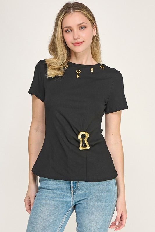 Black Keyhole T-Shirt