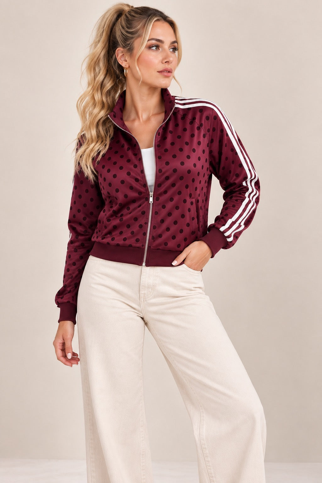 Wine Polka Dot Jacket