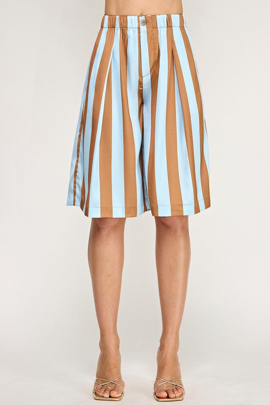 Pre-order Agosto 24 High waisted stripe short pant