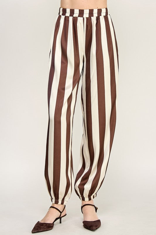 Pre-order Agosto 3 Brown/Ivory Jogger Pant