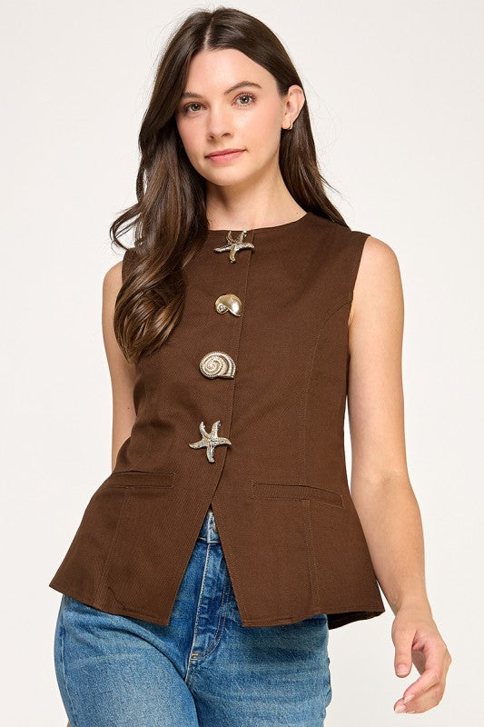 Brown Under the Sea Vest