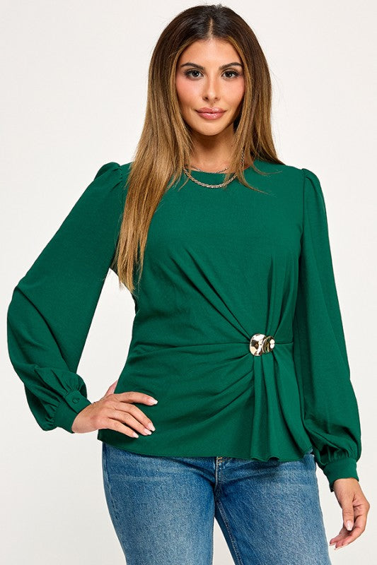 Green Peplum Top (Leer descripción)