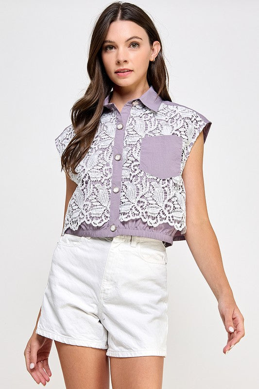 Purple Double Layered Shirt