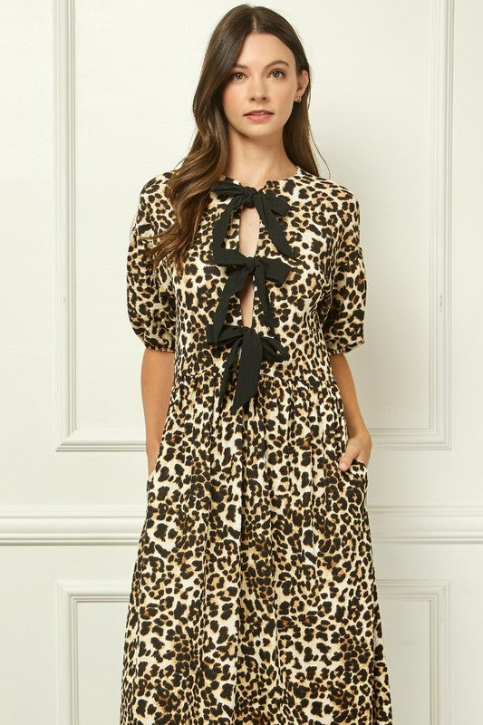 Pre-order Animal Print Maxi Dress Black