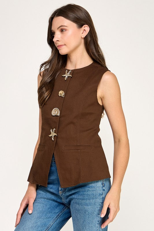 Brown Under the Sea Vest