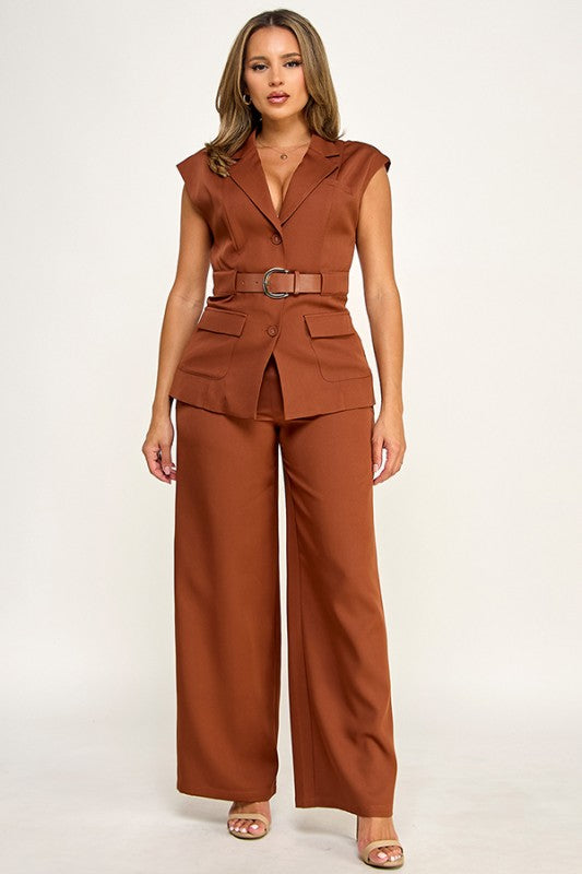 Pre-order August 24 Brown Vest & Pant Set