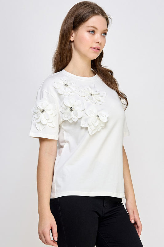 Short Sleeve Flowers details