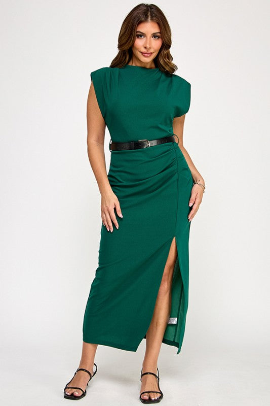 Pre-order Oct 15 Green Belted Midi Dress