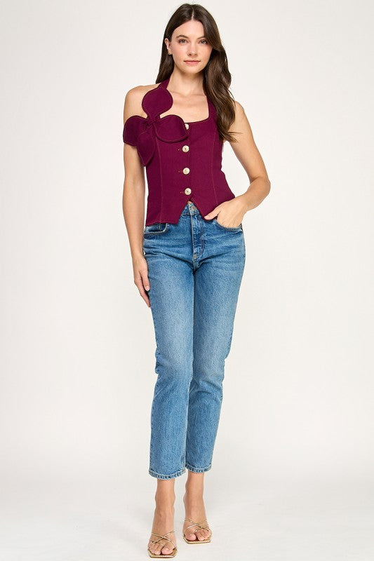 Pre-order Oct 18 Denim Flower Shirt (Back Smock)
