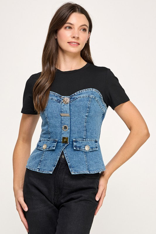 Black Corset T-Shirt