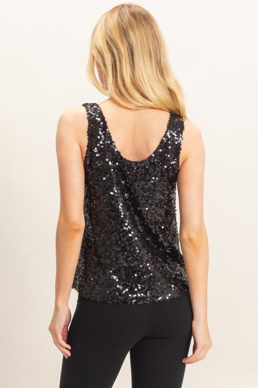 Black Sequin Top