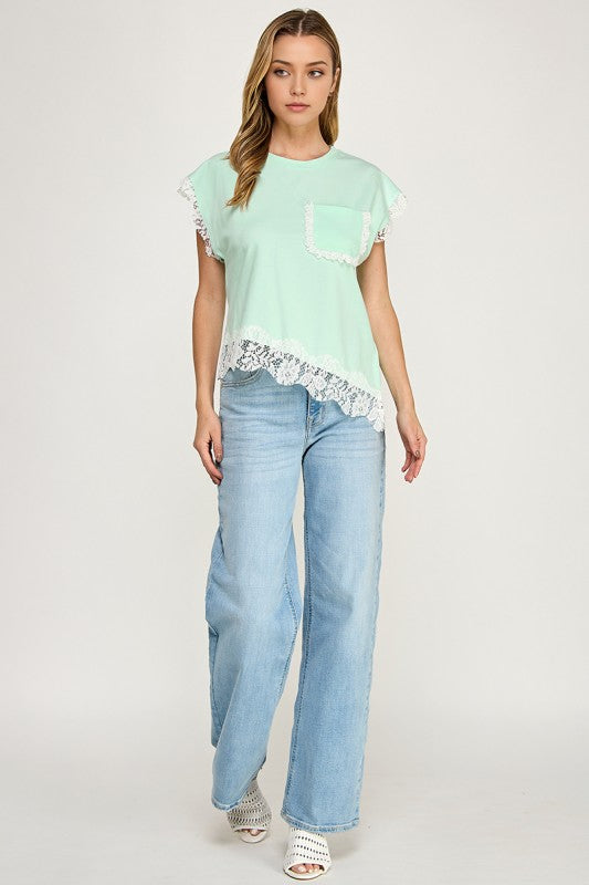 Mint Unbalance Shirt