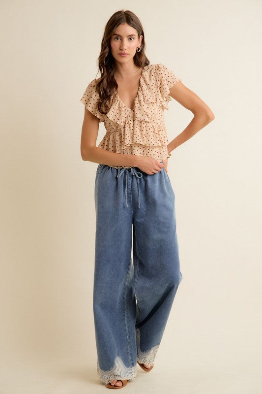 High Rise Denim Pants