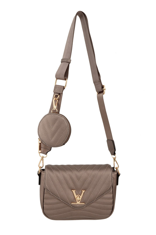 V Pewter Crossbody bag