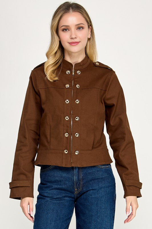 Pre-order Sept 21 Brown Military Jacket