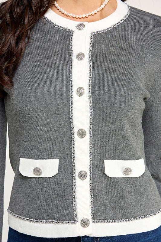 Gray Brown Cardigan