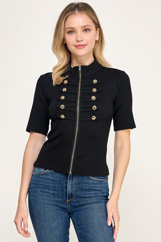 Pre-order Agosto 3 Black Napoleonic Zipper