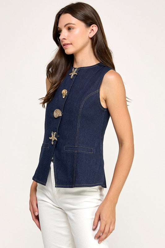 Under the Sea Denim Vest