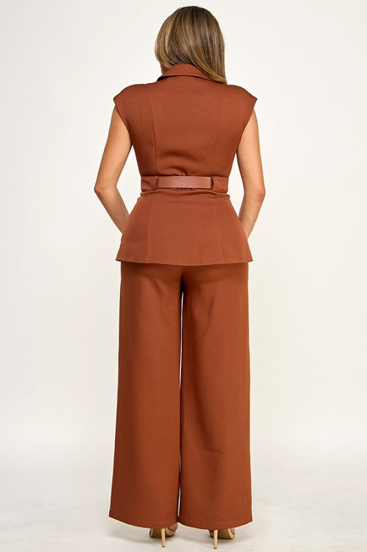 Pre-order August 24 Brown Vest & Pant Set