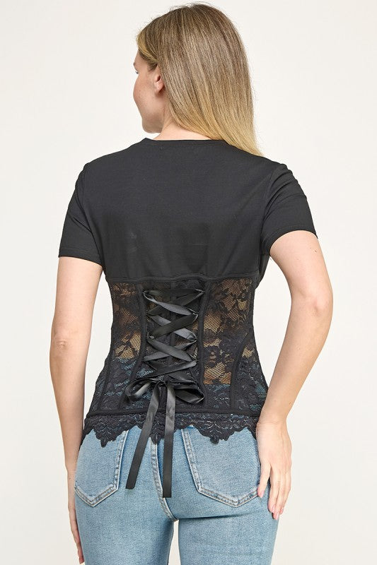 Pre-order March 9 Corset Lace T-Shirt