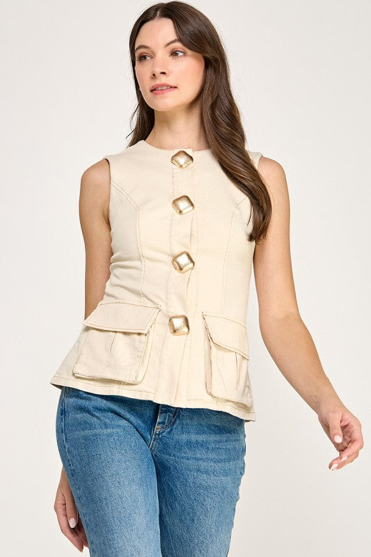 Ivory Pocket Vest