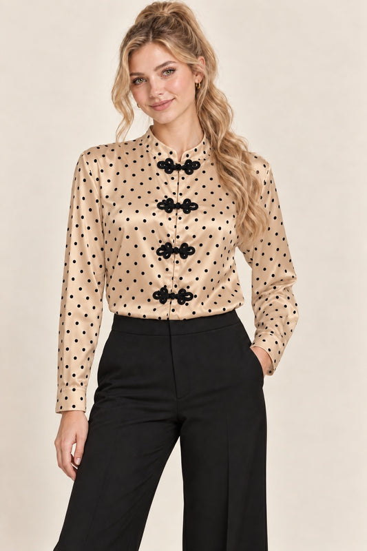 Gold Satin Napoleon Blouse