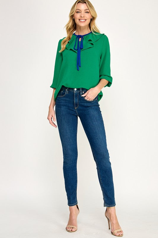 Green Woven Top