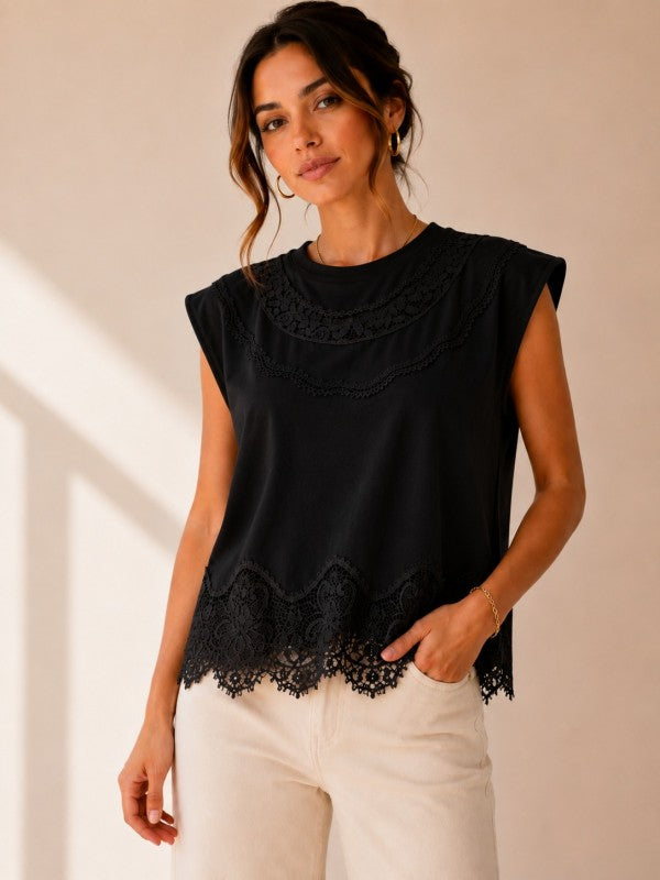 Lace Black T-Shirt