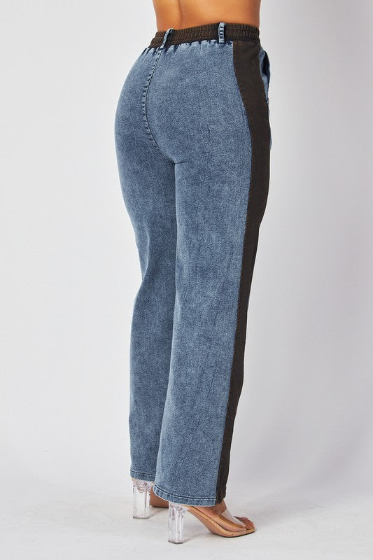 Straight Leg Denim Sweatpants