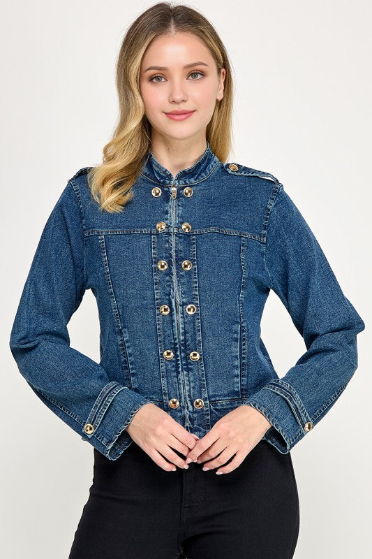 Pre-order Sept 21 Denim Military Jacket