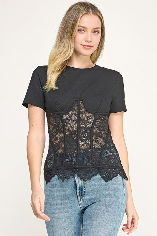 Pre-order March 9 Corset Lace T-Shirt
