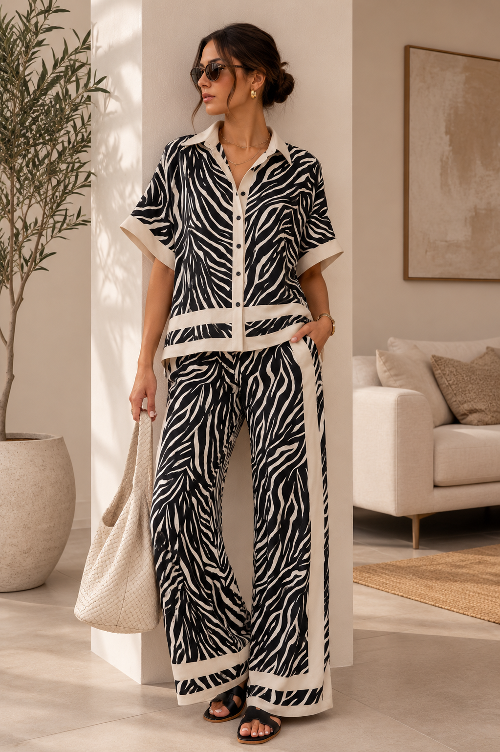 Black Zebra Print Set
