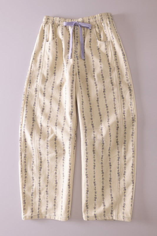 Pre-order May 25 Floral Lavander Barrel Pant