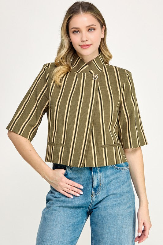 Pre-order Nov 2 Olive Stripe Jacket