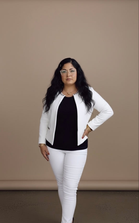 Cream Rhinestone Cardigan