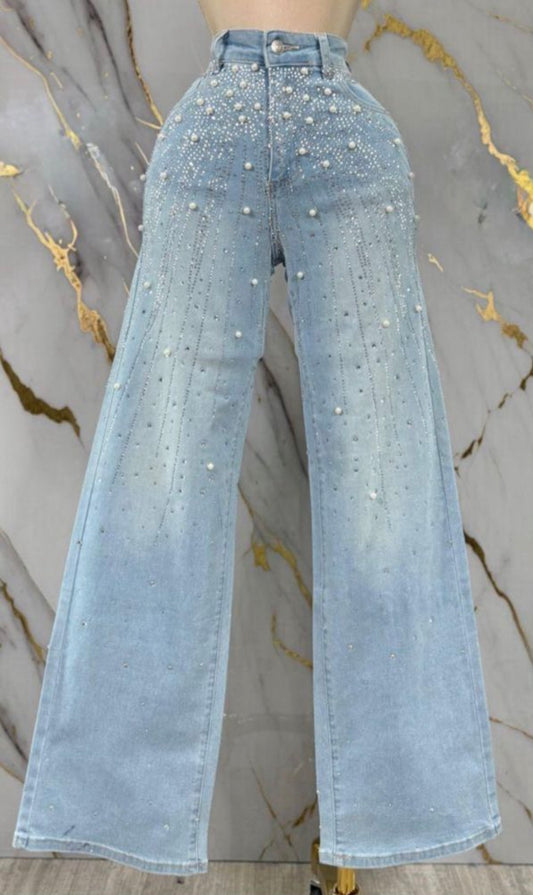 Denim with pearls