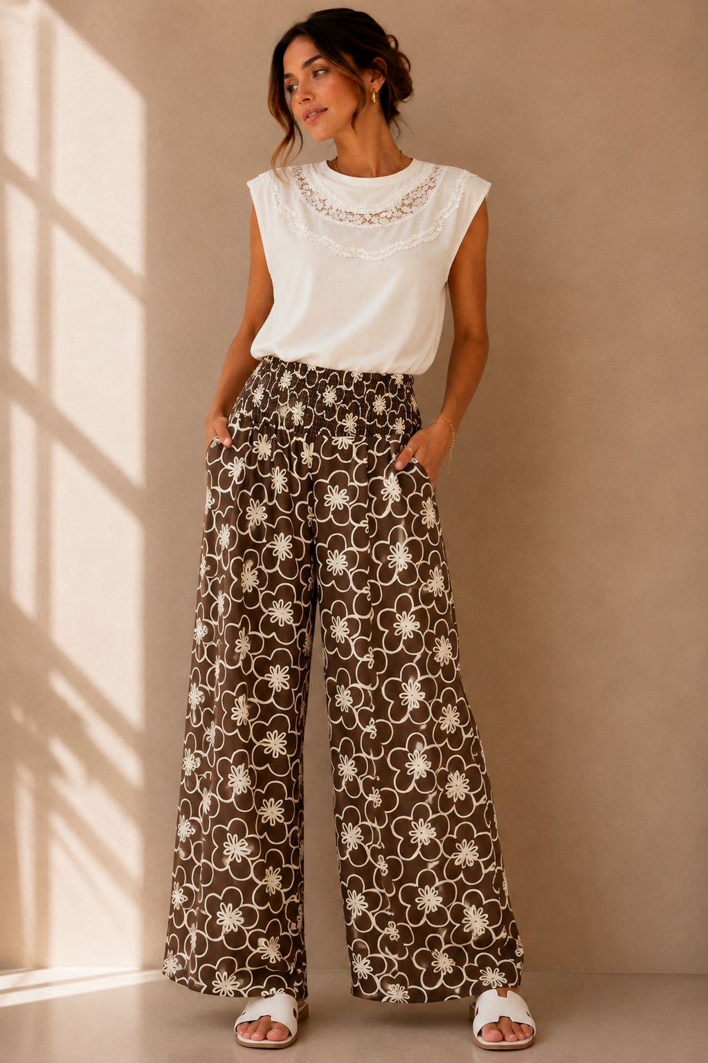 Floral Print Wide Leg Pant