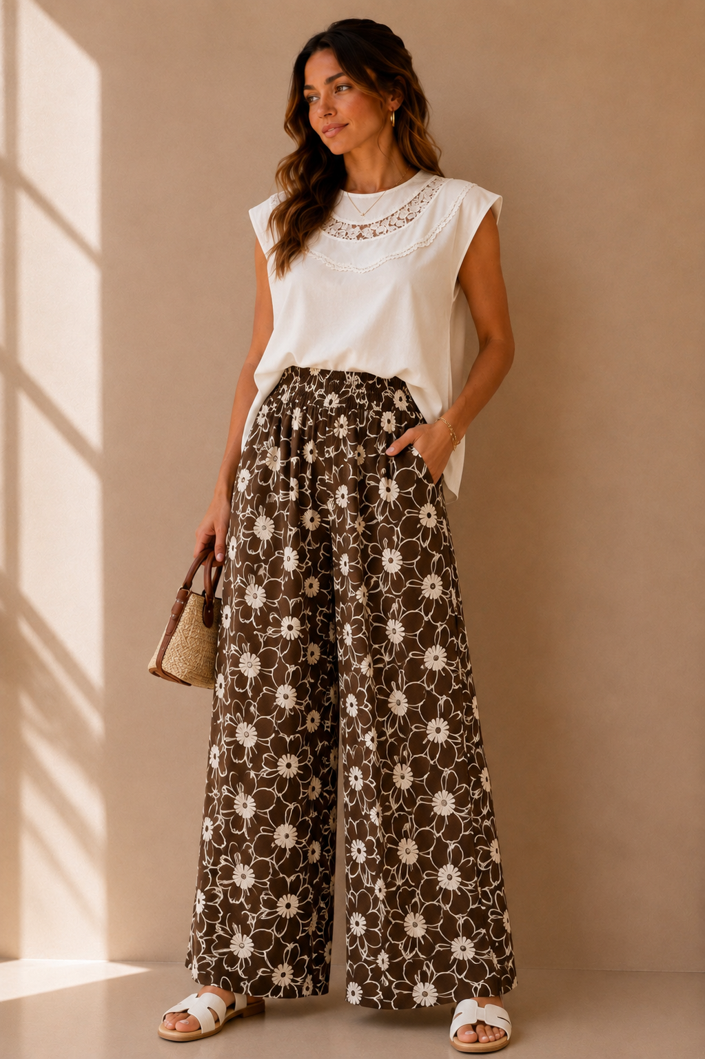 Floral Print Wide Leg Pant