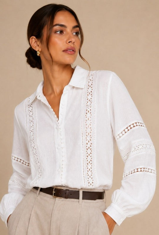 White Embroidery Blouse