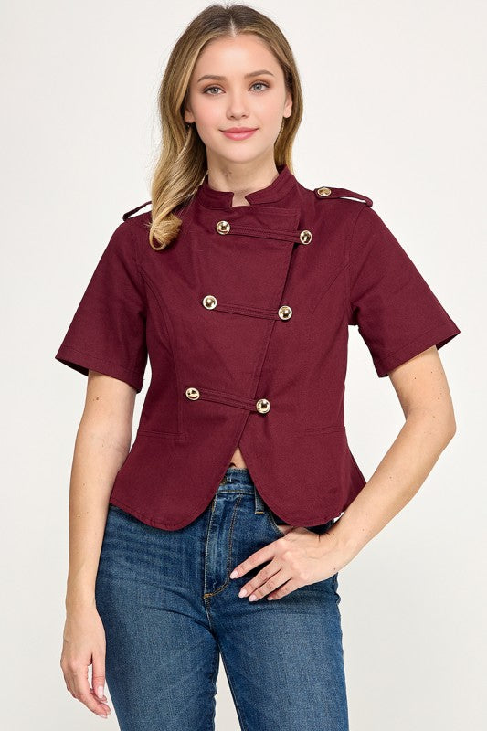 Pre-order Sept 14 Wine Napaleon Asymmetrical Top