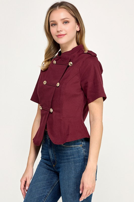 Pre-order Sept 14 Wine Napaleon Asymmetrical Top